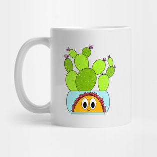 Cute Cactus Design #113: Beavertail Cacti In A Happy Flower Pot Mug